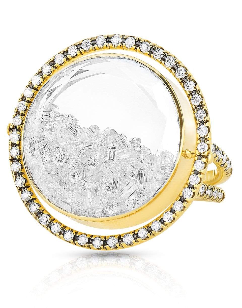 MORITZ GLIK-Movable Halo Diamond Shaker Ring-YELLOW GOLD