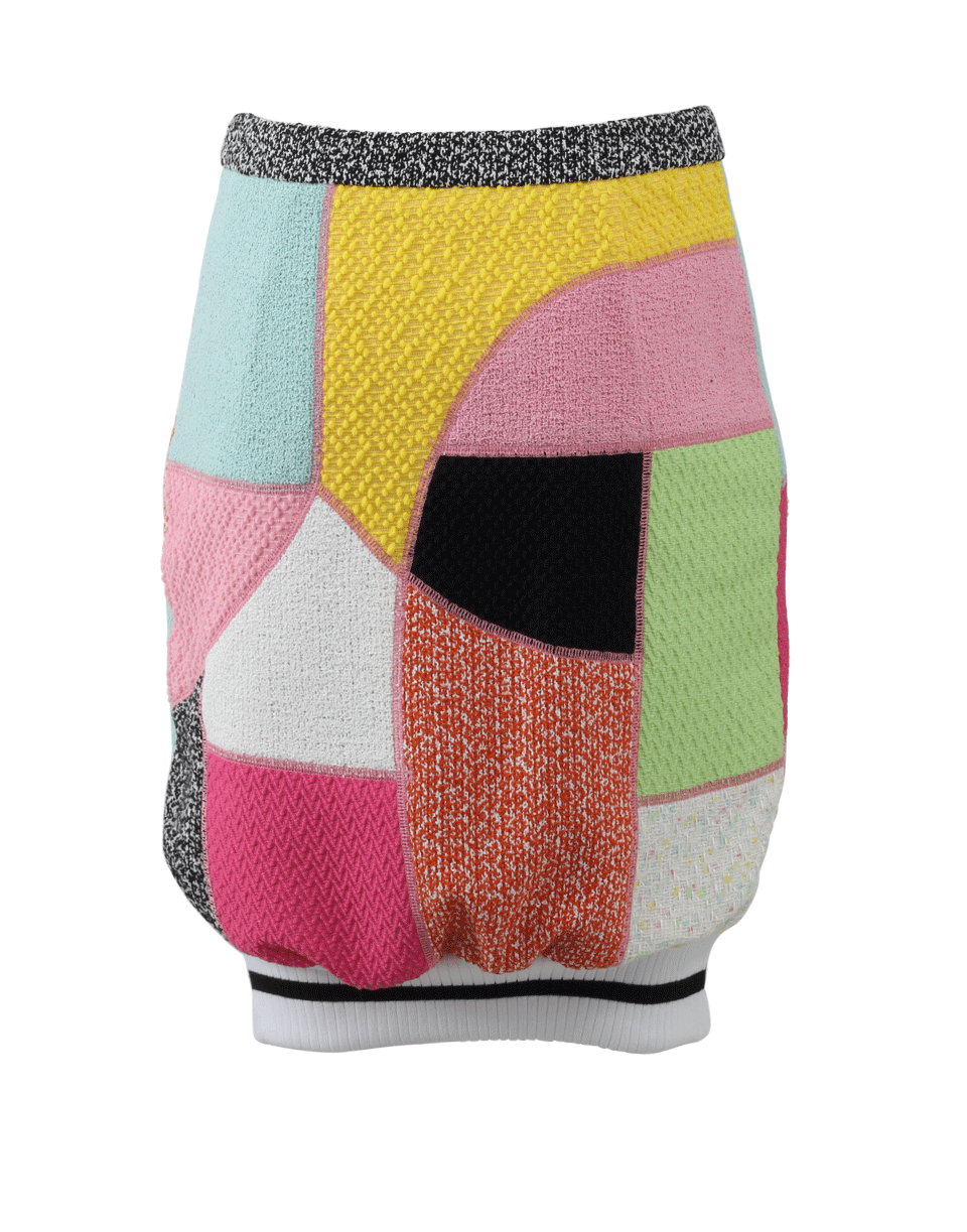 MOSCHINO-Patchwork Tweed Pencil Skirt-