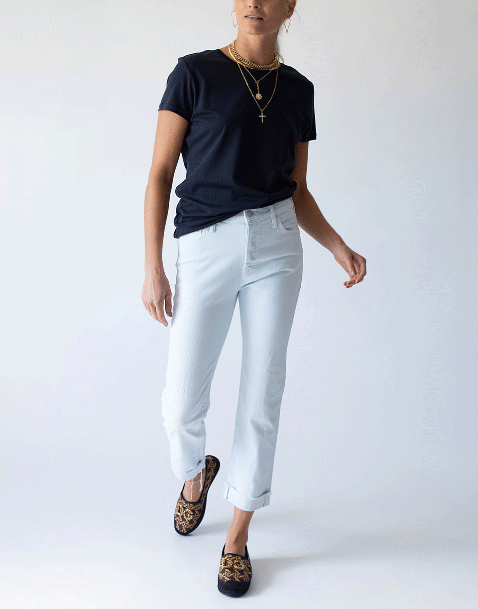 Baby Blue The Scrapper Ankle Fray Jean CLOTHINGPANTDENIM MOTHER   
