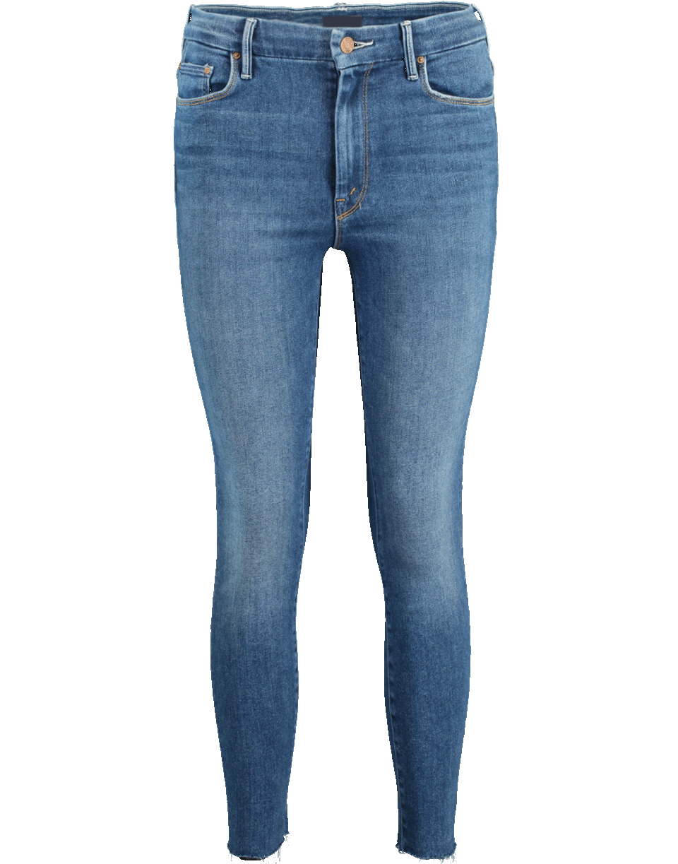 MOTHER-High Waist Looker Ankle Fray Jean-
