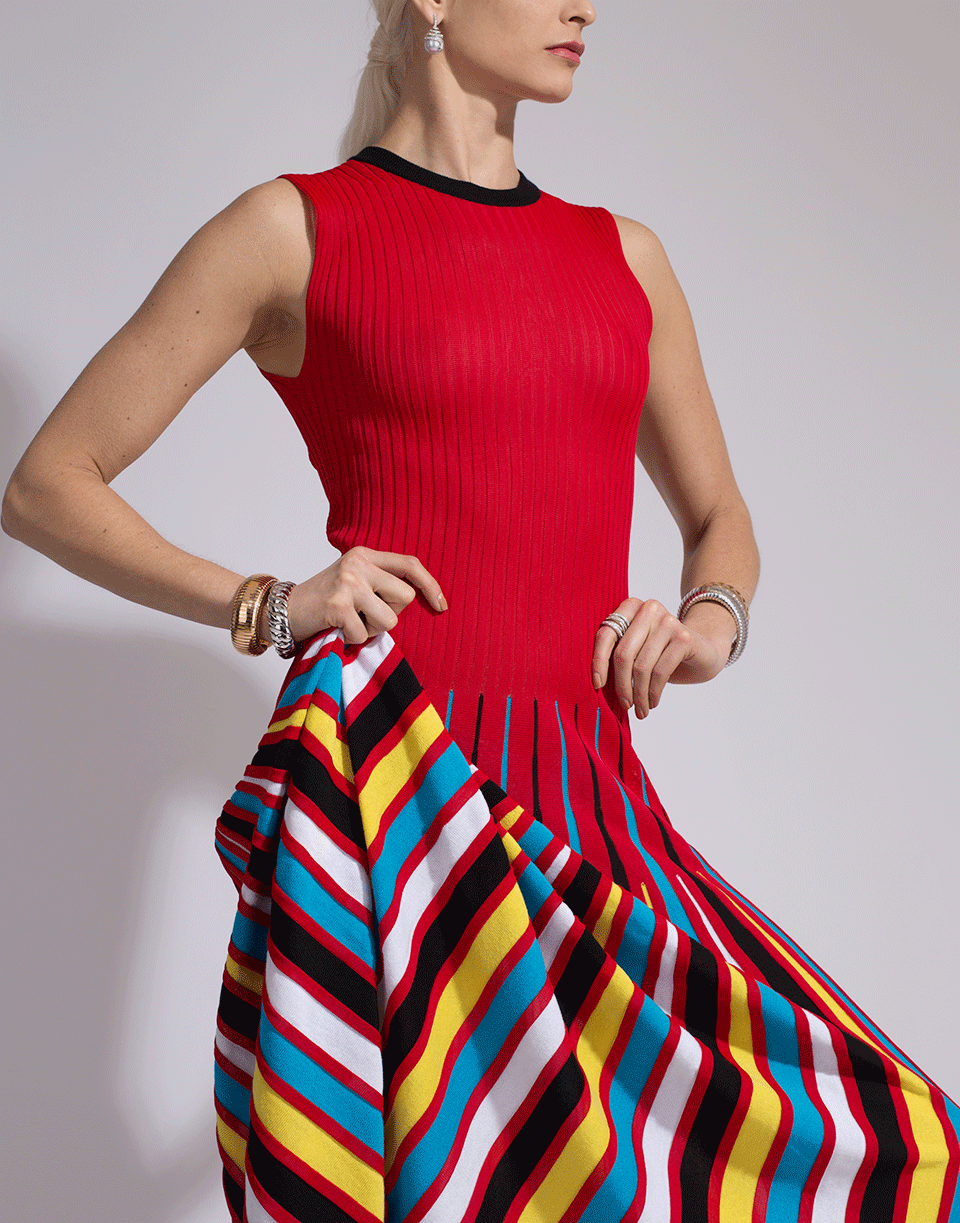 MSGM-Midi Knit Stripe Dress-