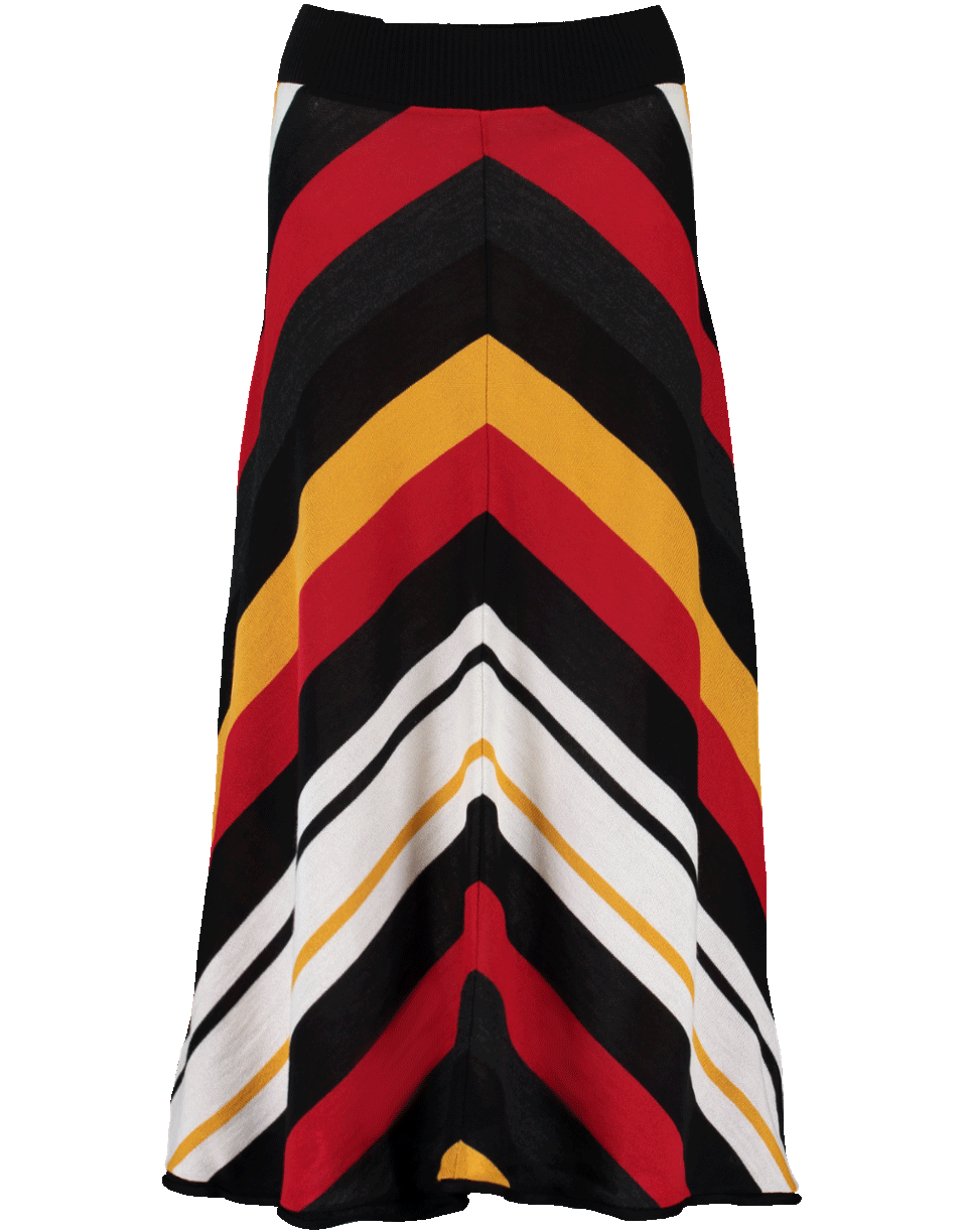 MSGM-Diagonal Striped Midi Skirt-