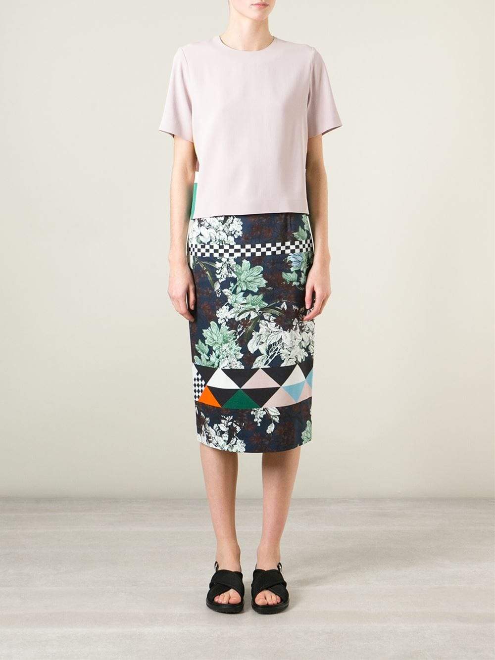 MSGM-Printed Pencil Skirt-