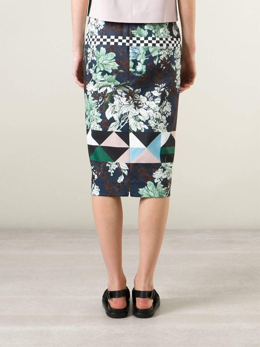MSGM-Printed Pencil Skirt-