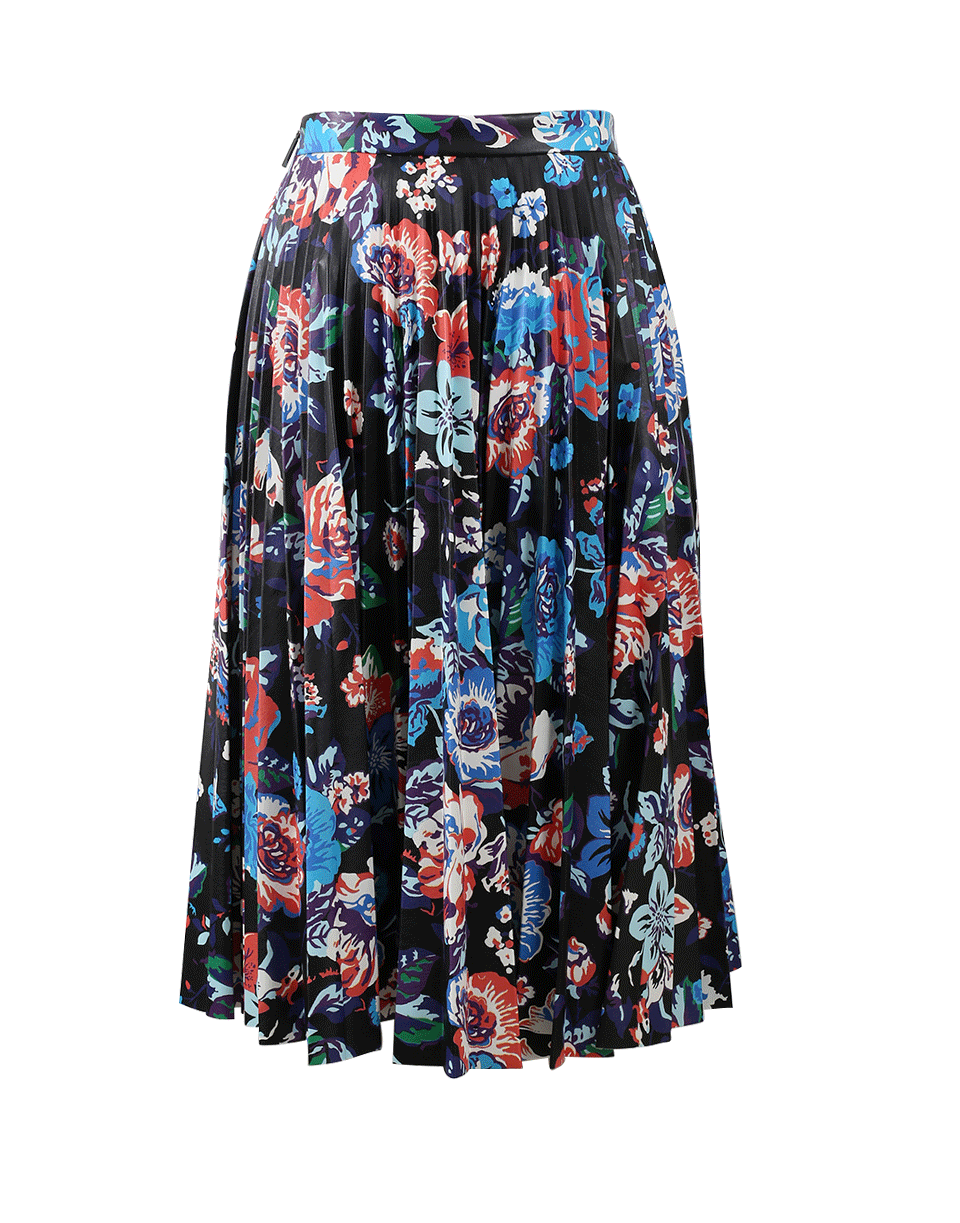 MSGM-Faux Leather Floral Skirt-