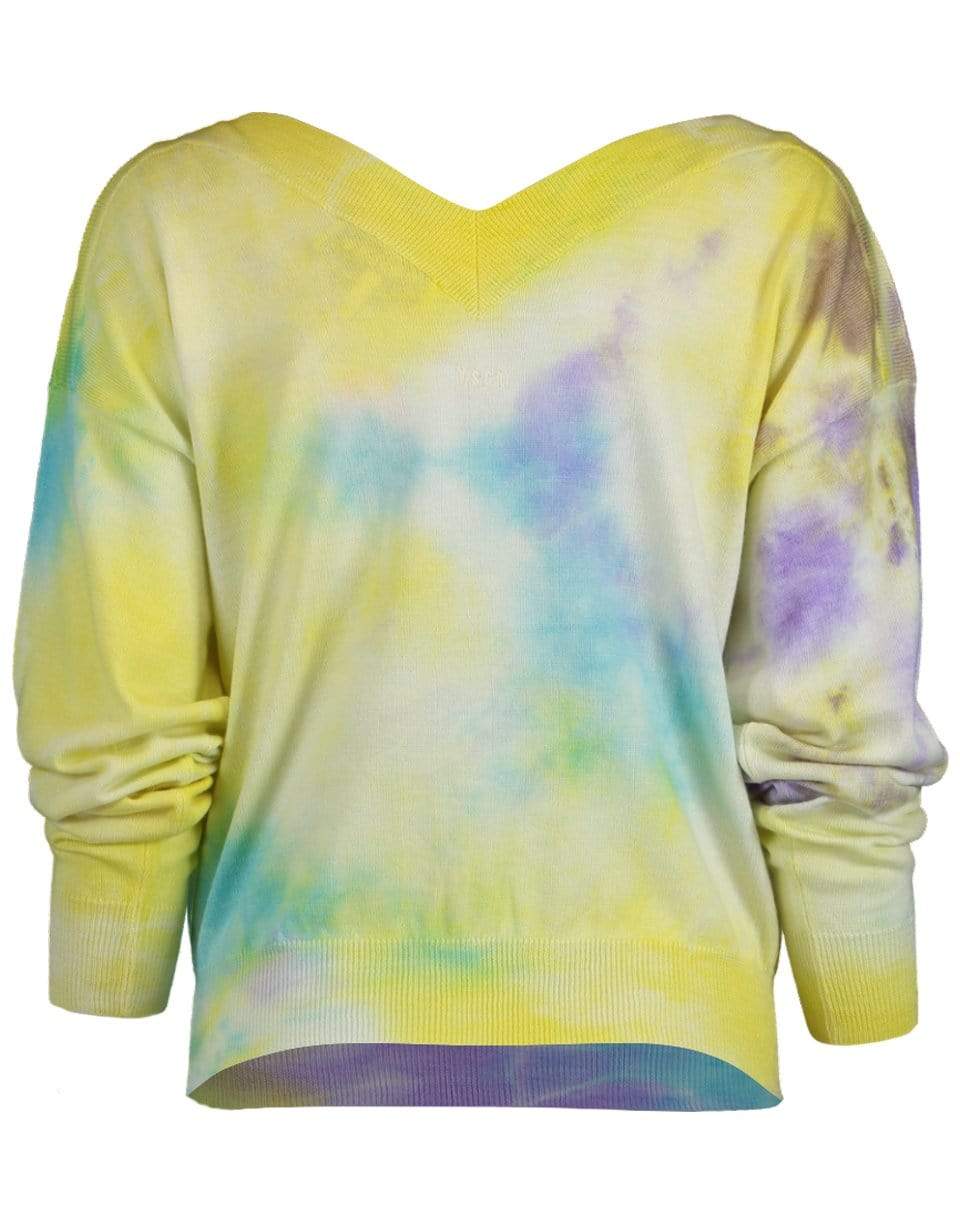 MSGM-V-Neck Tie Dye Sweater-