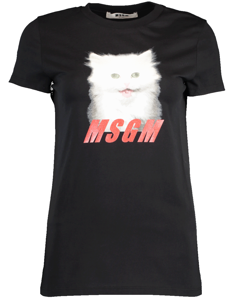 Cat Print T-Shirt CLOTHINGTOPT-SHIRT MSGM   