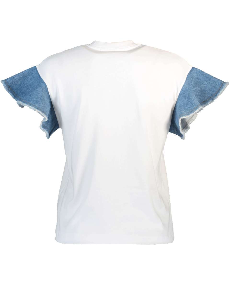 MSGM-Denim Sleeve T-Shirt-