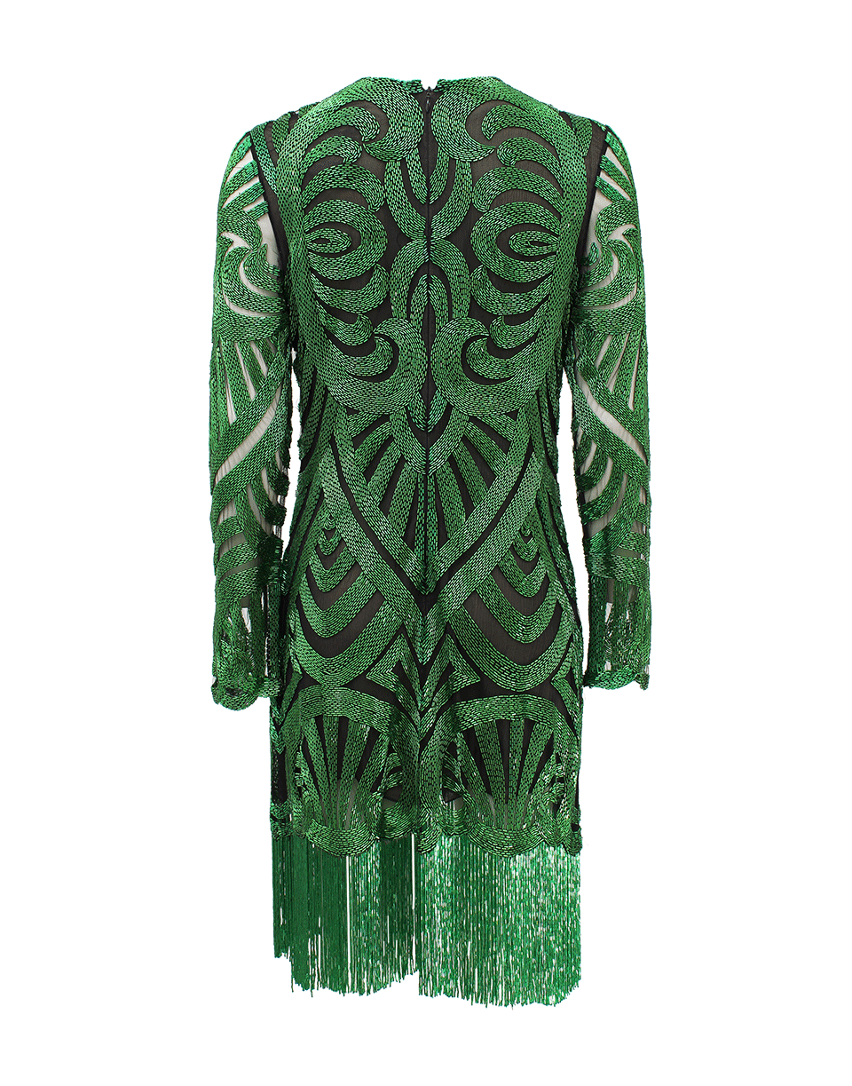 Long Sleeve Swirl Bead Dress CLOTHINGDRESSEVENING NAEEM KHAN   