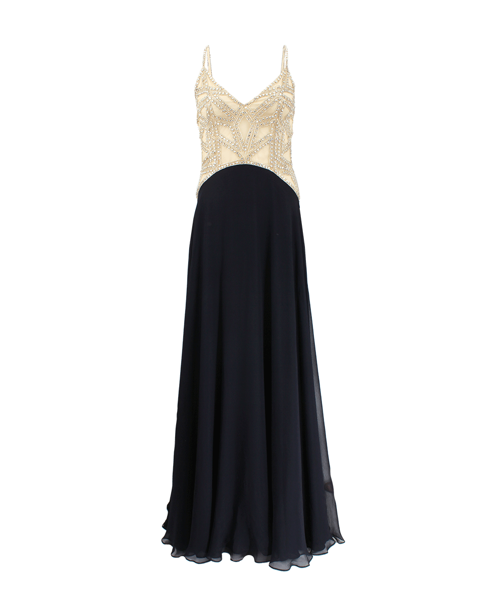 NAEEM KHAN-Embellished Top Gown-BLACK