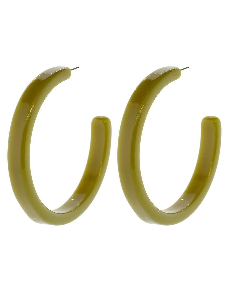 NAHMU-Green Hoop Earrings-GREEN