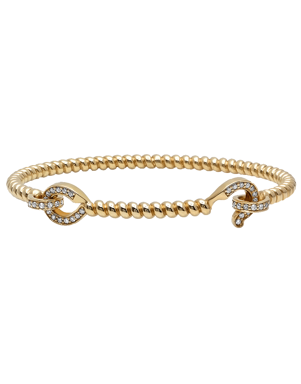 NANCY NEWBERG-Diamond Hook Twist Bracelet-YELLOW GOLD