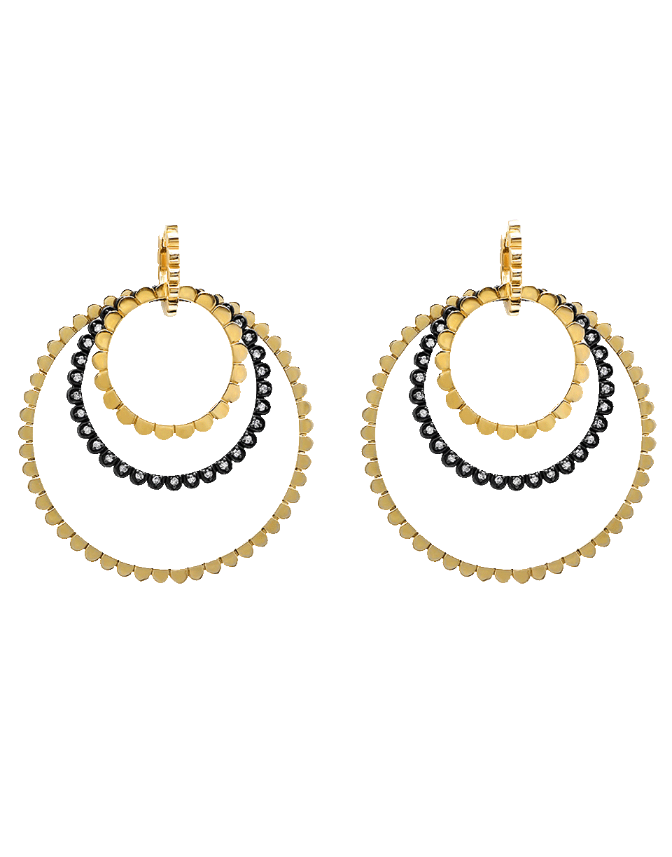 NANCY NEWBERG-Four Silver And Diamond Link Hoop Earrings-YELLOW GOLD