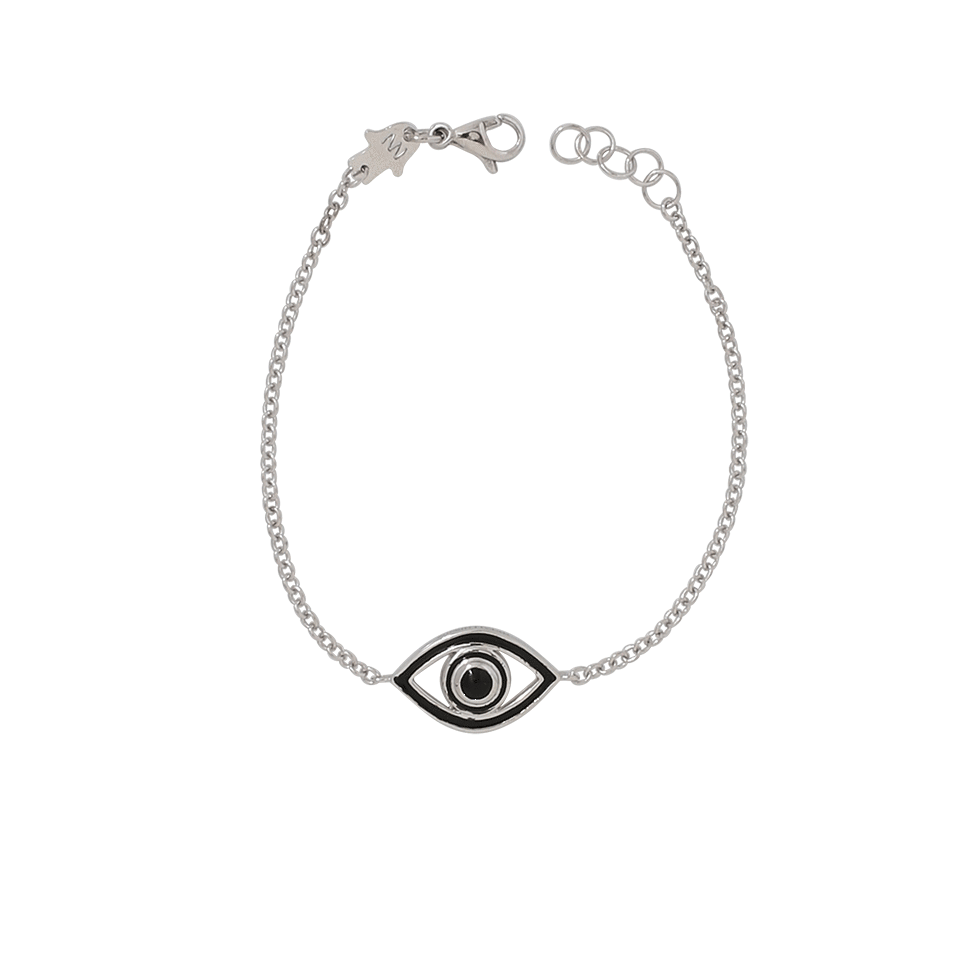 NETALI NISSIM-Fortuna Mini Eye Black Bracelet-SILVER