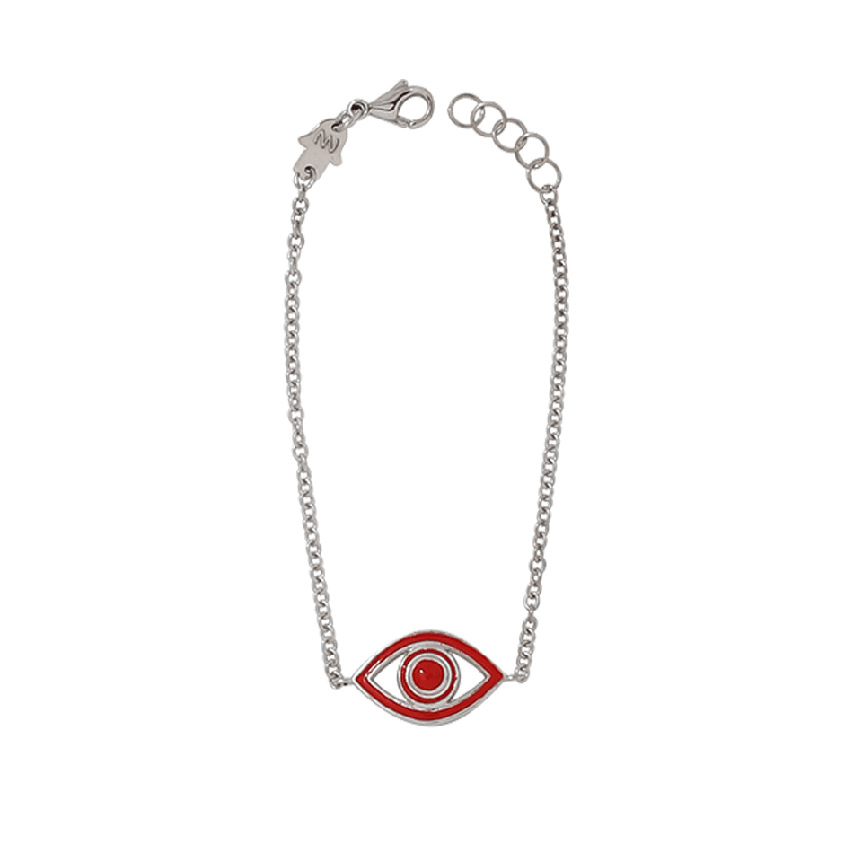 NETALI NISSIM-Fortuna Mini Eye Red Bracelet-SILVER