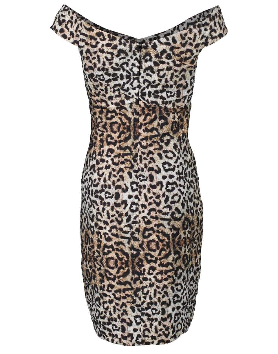 NICOLE MILLER-Leopard Off Shoulder Dress-