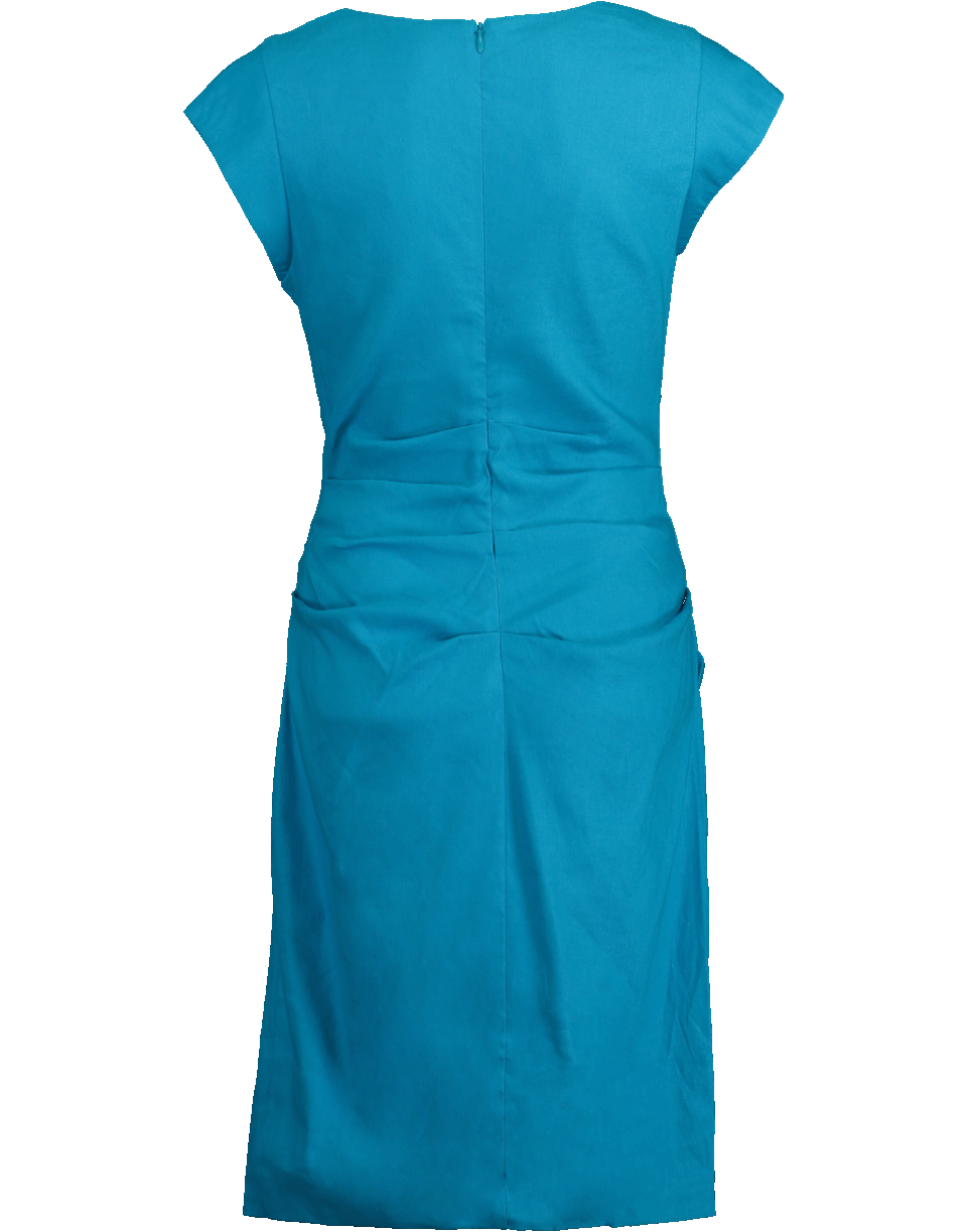 NICOLE MILLER-Stretch Linen Wrap Dress-