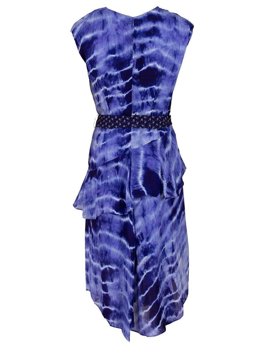 NICOLE MILLER-Watercolor Tie Dye High Neck Midi Dress-