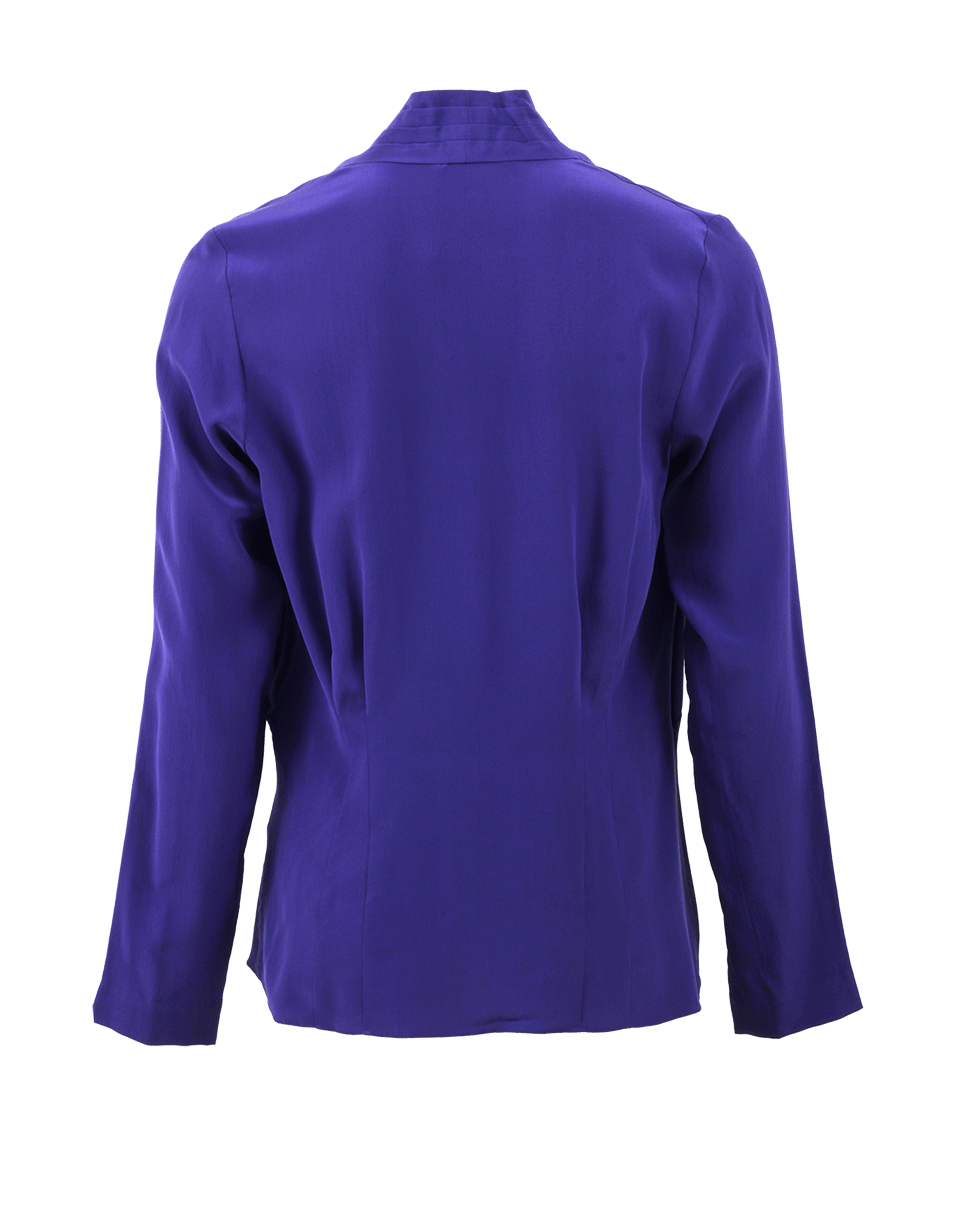 NICOLE MILLER-Crossover Wrap Blouse-
