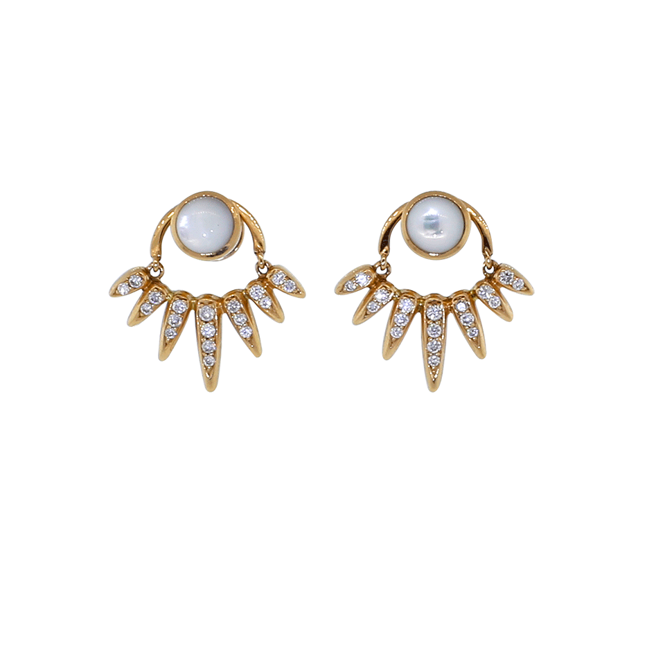 NIKOS KOULIS-Mother Of Pearl And White Diamond Spectrum Mini Earrings-ROSE GOLD
