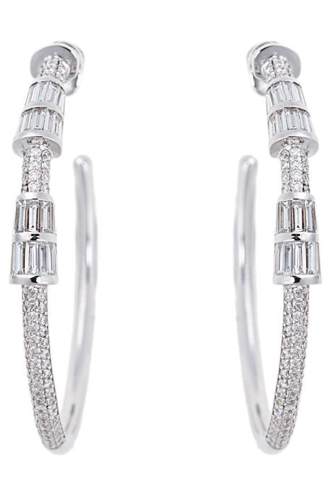 Energy Diamond Hoop Earrings JEWELRYFINE JEWELEARRING NIKOS KOULIS   