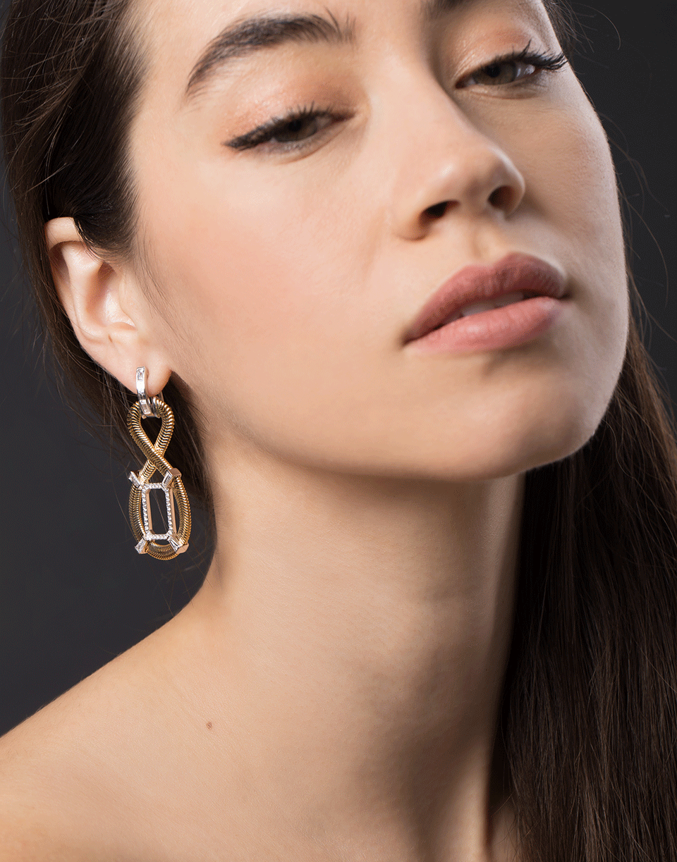 NIKOS KOULIS-Figure 8 Diamond Earrings-YELLOW GOLD