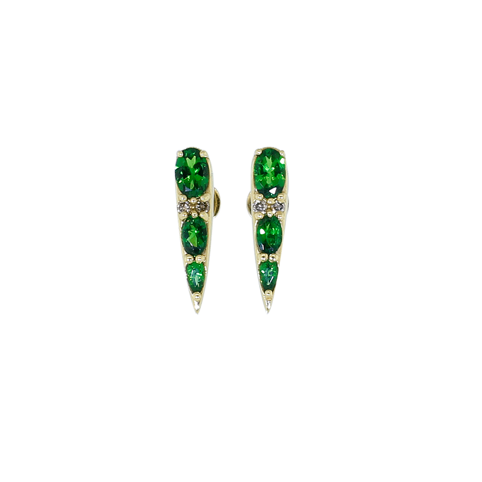 Tsavorite And Cognac Diamond Spectrum Earrings JEWELRYFINE JEWELEARRING NIKOS KOULIS   