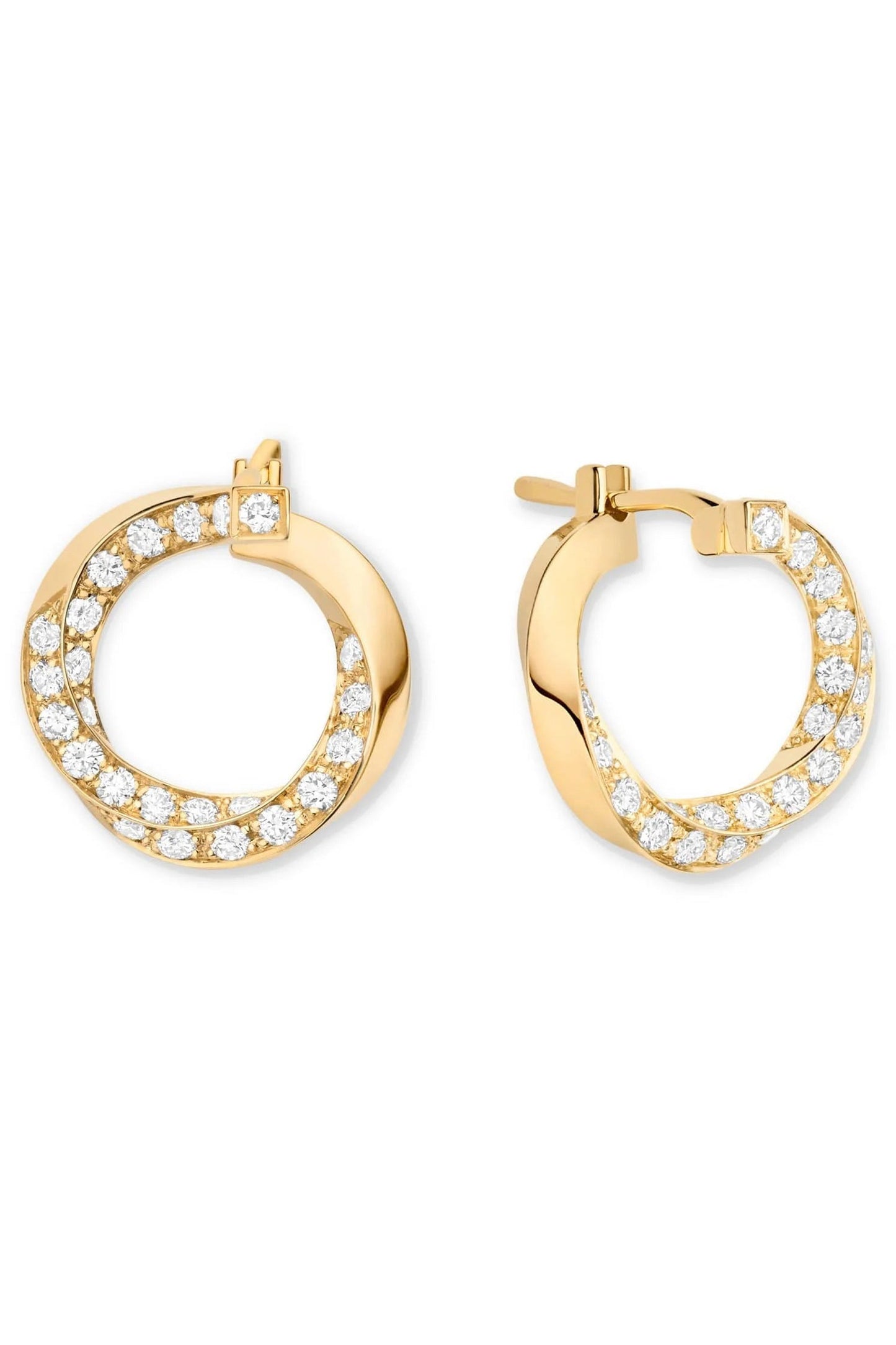 NOUVEL HERITAGE-Diamond Thread Earrings-YELLOW GOLD