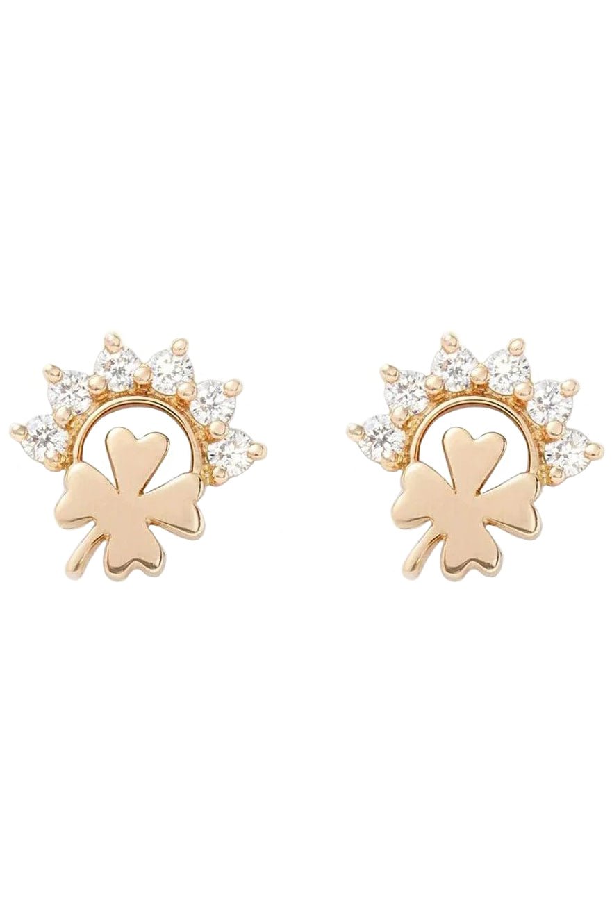 NOUVEL HERITAGE-Small Mystic Diamond Luck Studs-YELLOW GOLD