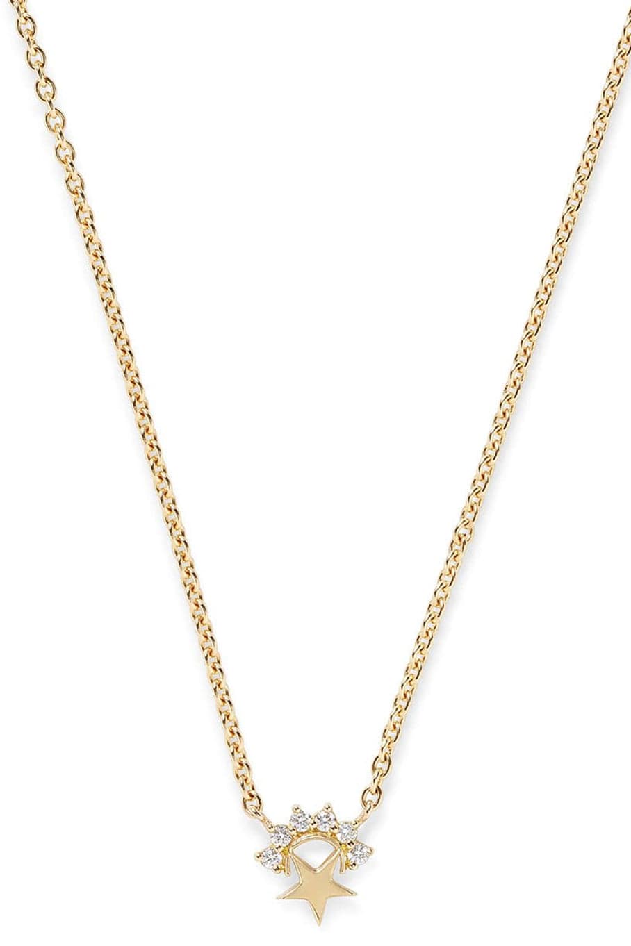 NOUVEL HERITAGE-Small Mystic Diamond Star Necklace-YELLOW GOLD