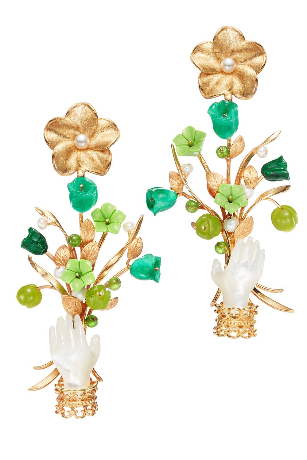 OF RARE ORIGIN-Blossom Earrings - Green-GREEN
