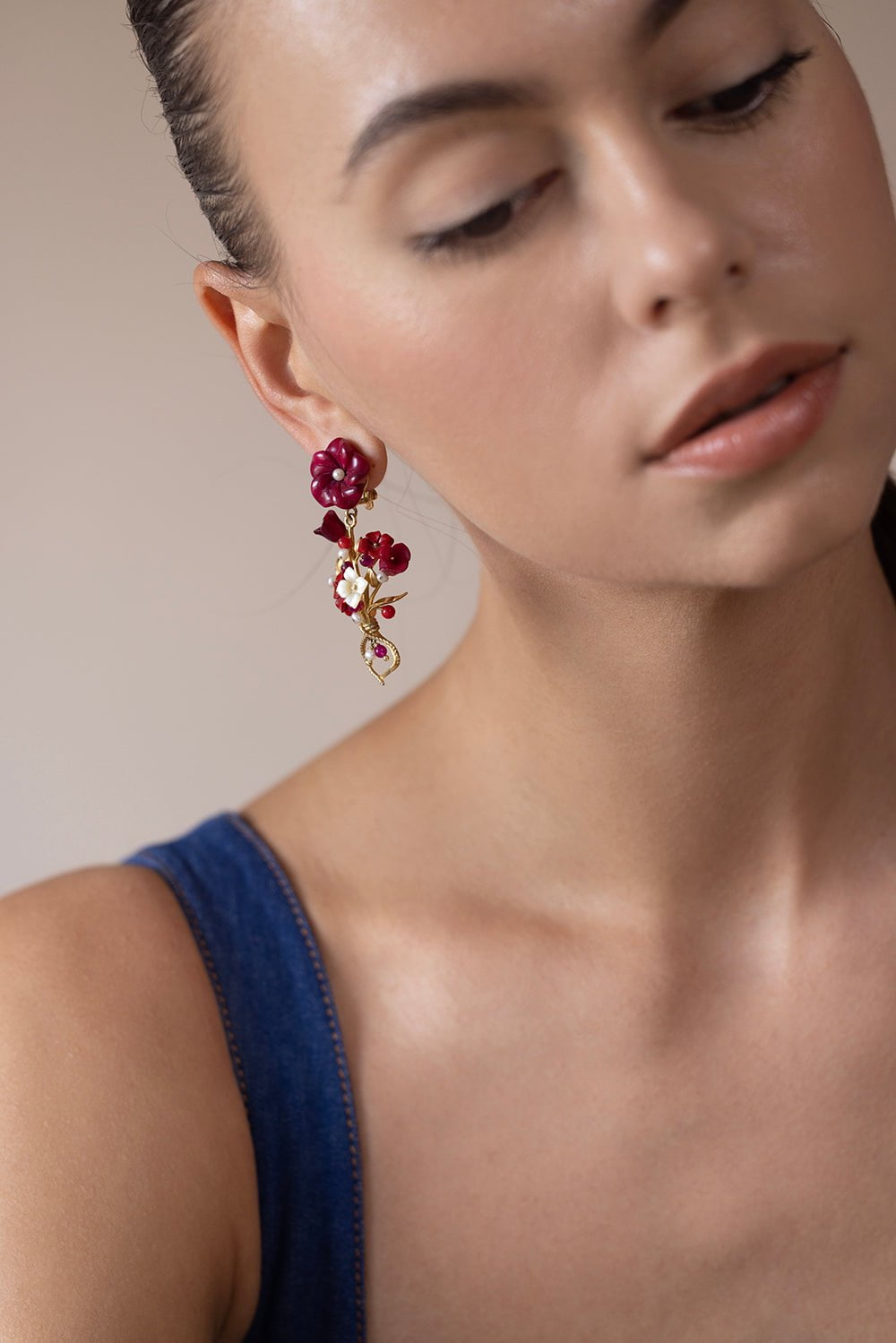 OF RARE ORIGIN-Bundle Clip Earrings - Raspberry-RASPBERRY