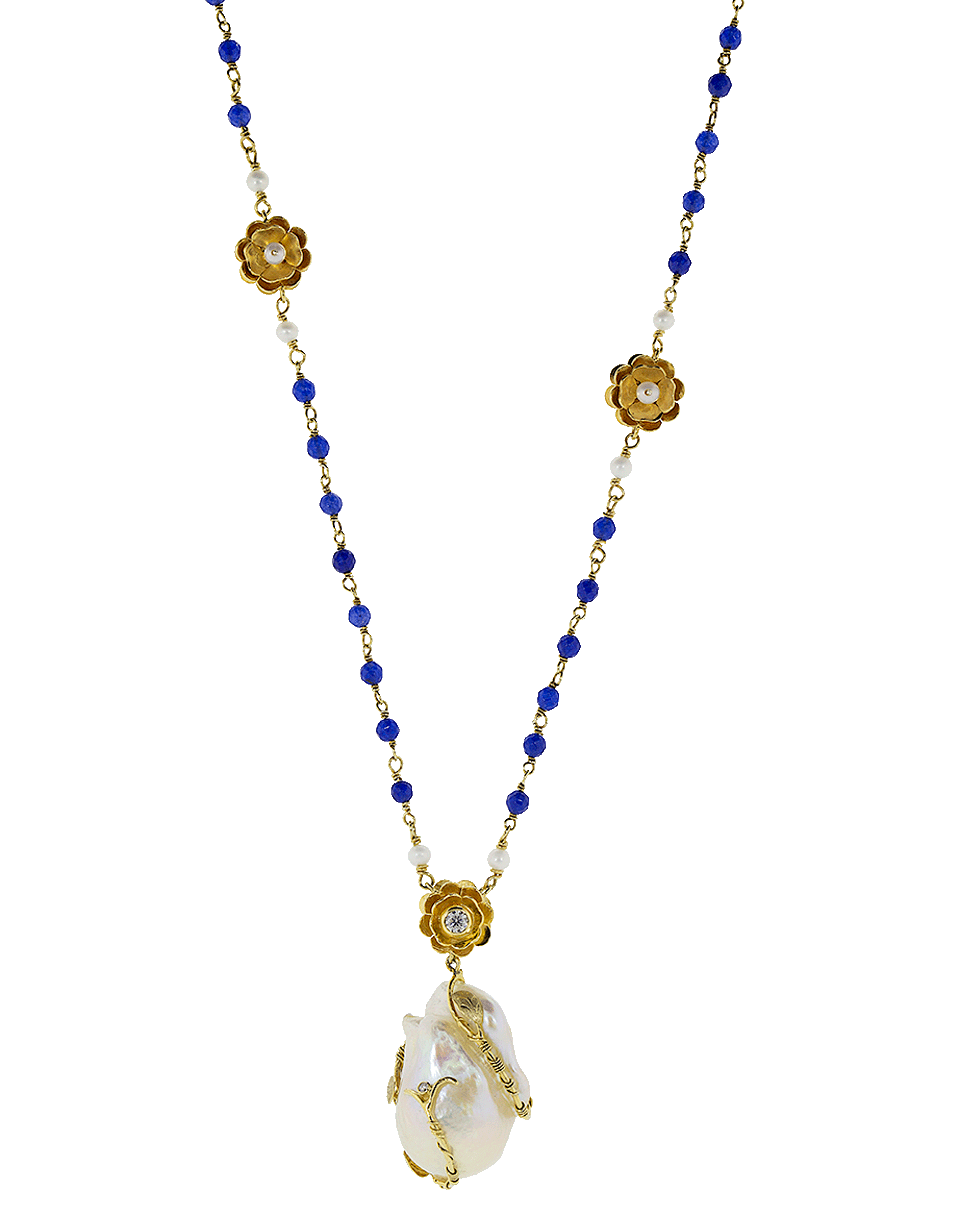 OF RARE ORIGIN-Hedera Pearl Lavalier Necklace-BLUE