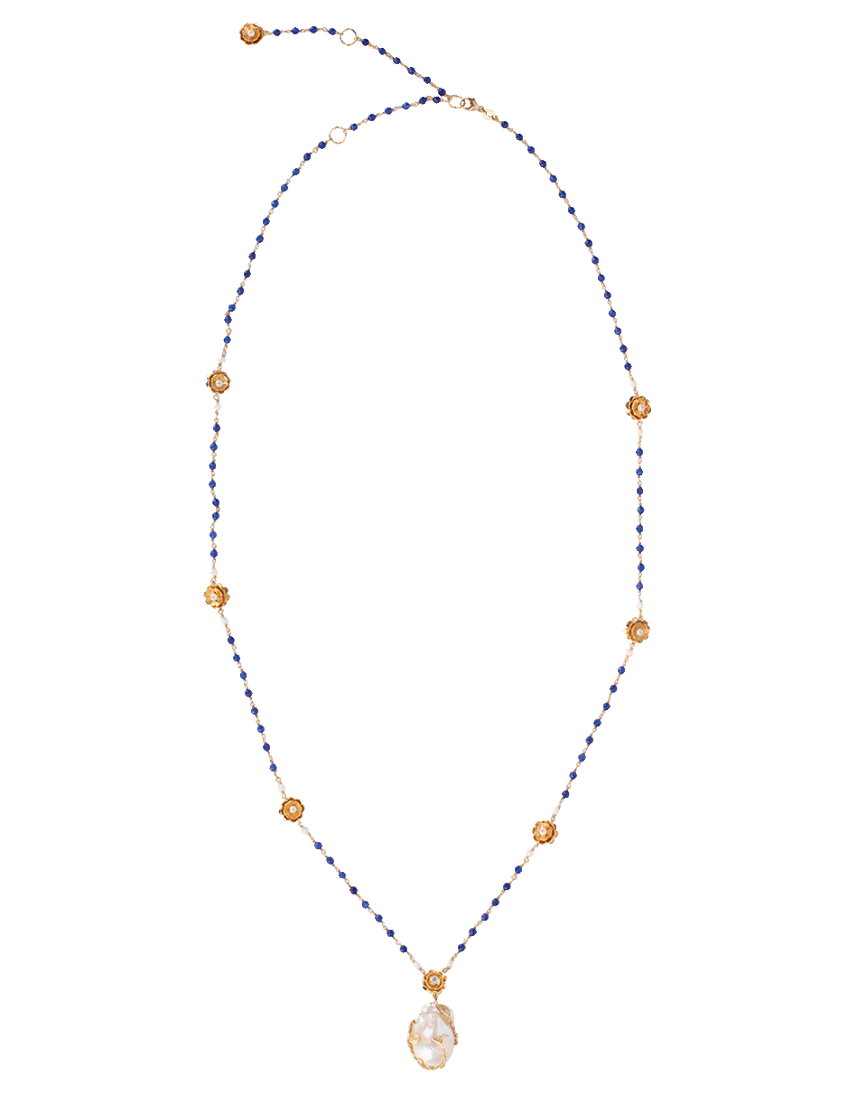 OF RARE ORIGIN-Hedera Pearl Lavalier Necklace-BLUE