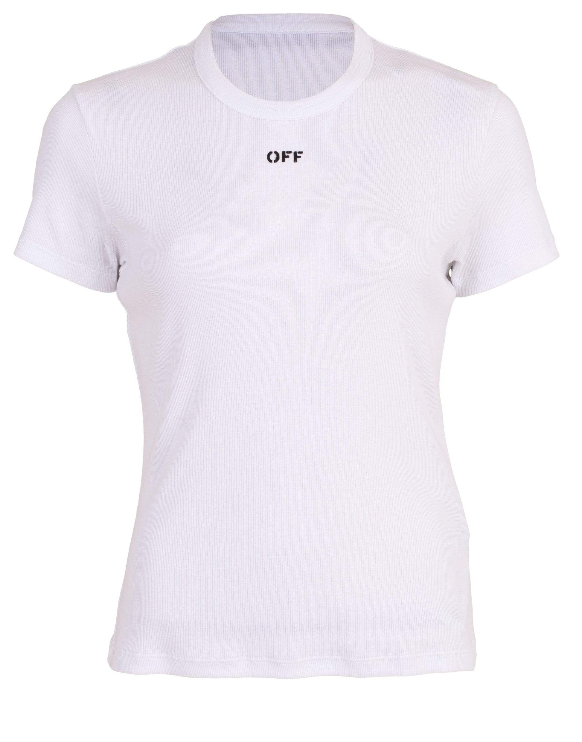 OFF-WHITE-Fitted T-Shirt-