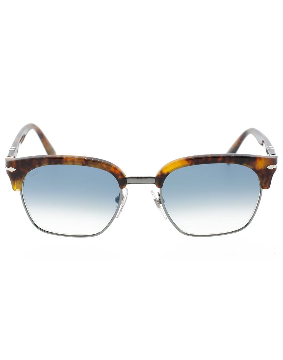 OLIVER PEOPLES-Half Rim Acetate Sunglasses-CAFF/BLU