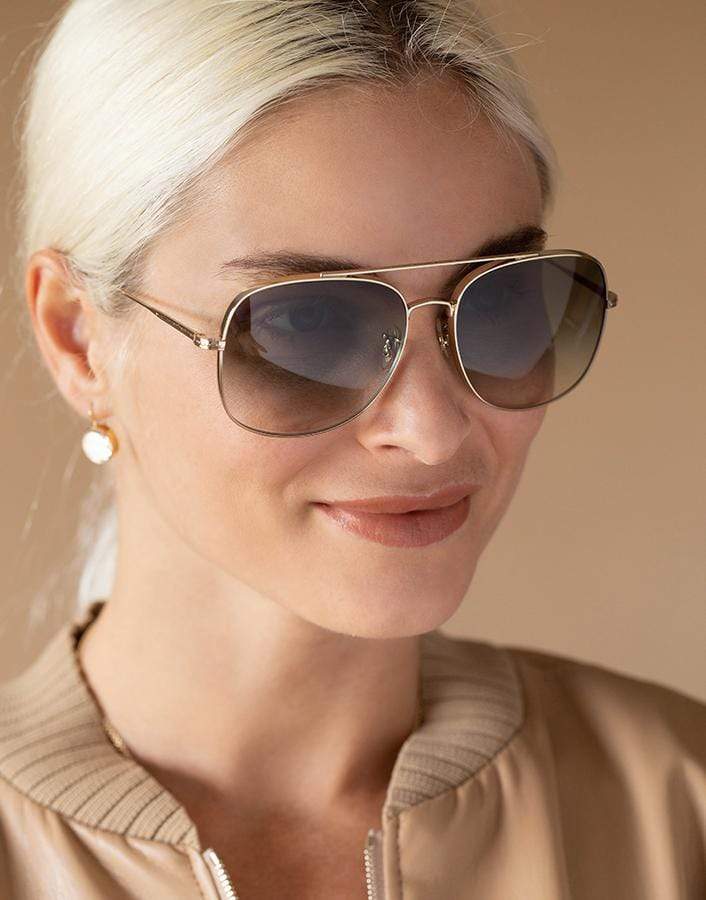 Taron Sunglasses - Soft Gold and Olive ACCESSORIESUNGLASSES OLIVER PEOPLES   