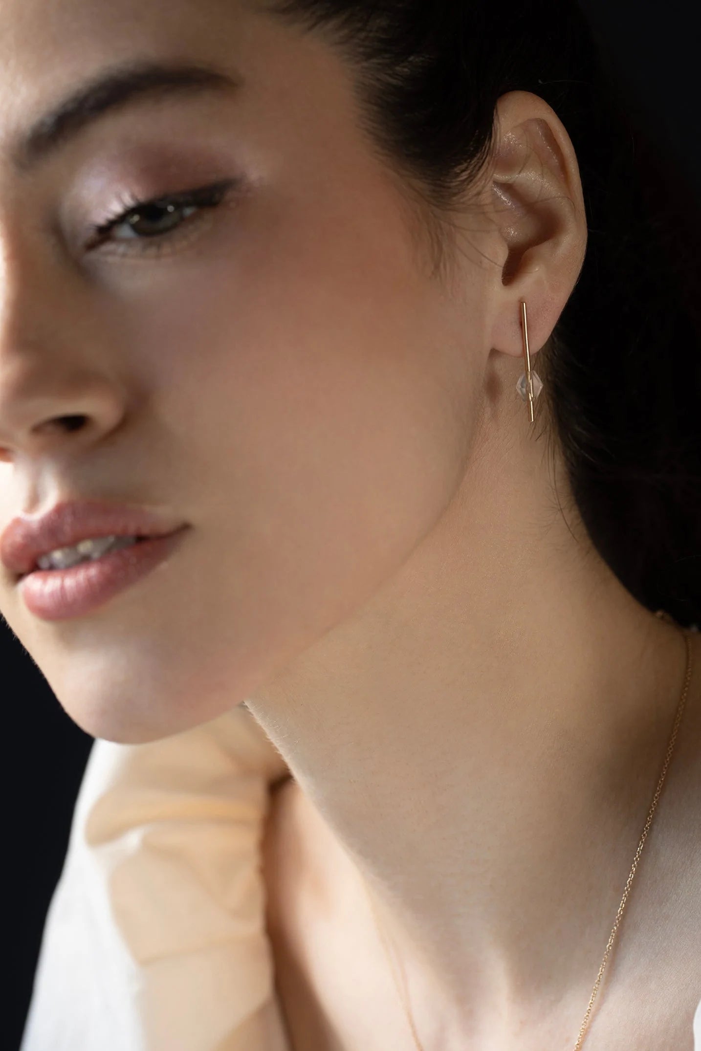OLIVIA SHIH-Lucid Asymmetrical Line Studs-RECYCLED GOLD (WHEN POSSIBLE)