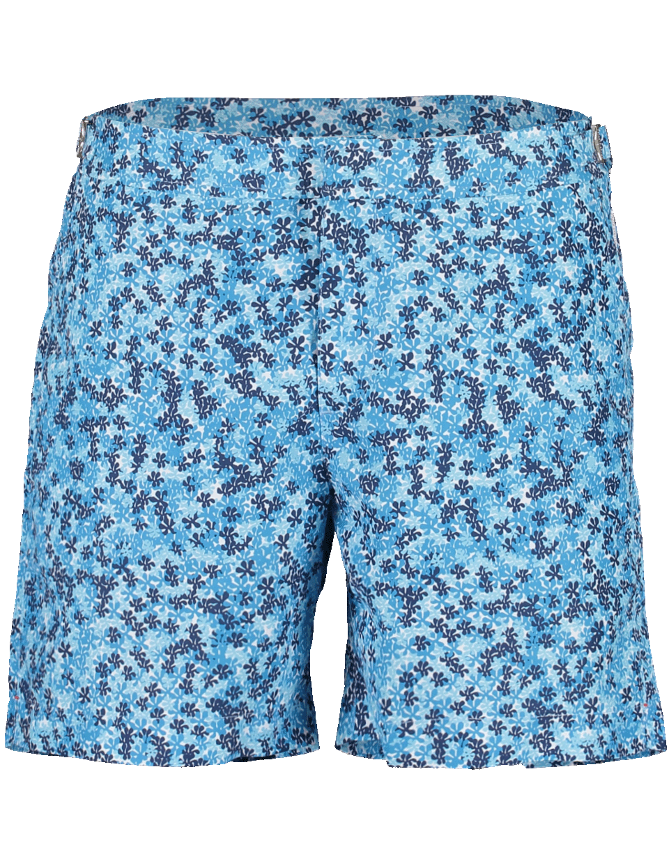 ORLEBAR BROWN-Bulldog Ninfea Bahama Blue Mid-Length Swim Shorts-
