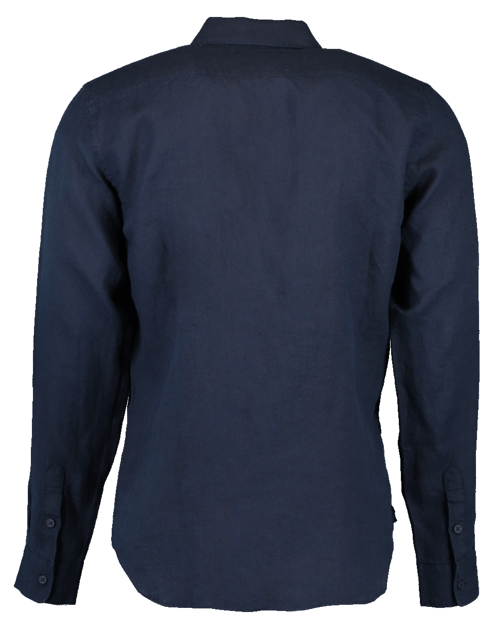 Meden Linen Navy Classic-Fit Shirt MENSCLOTHINGSHIRT ORLEBAR BROWN   
