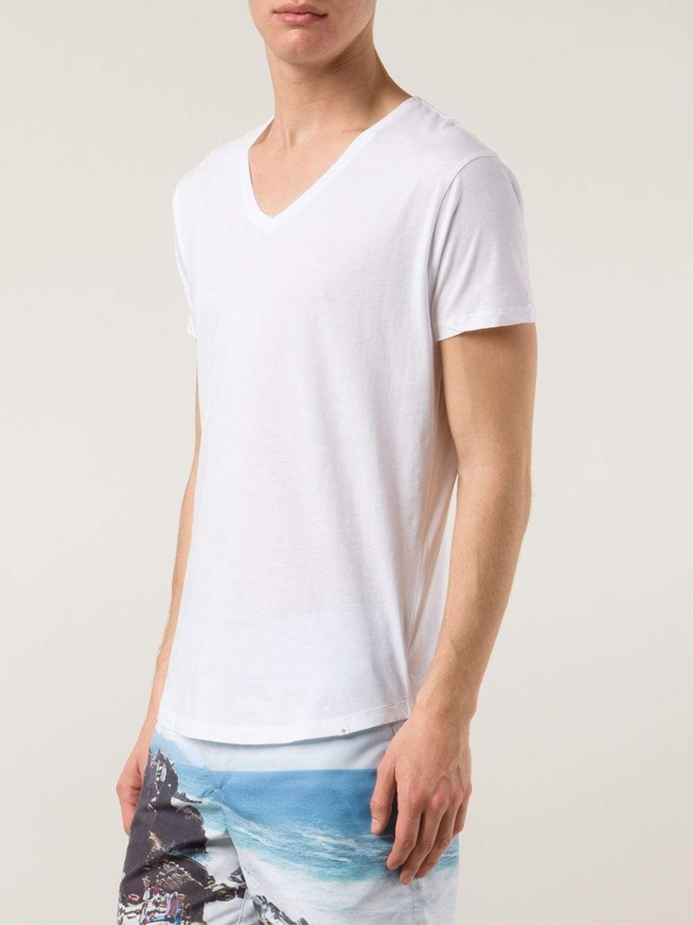 ORLEBAR BROWN-OB-V White Tailored Fit V-neck T-Shirt-