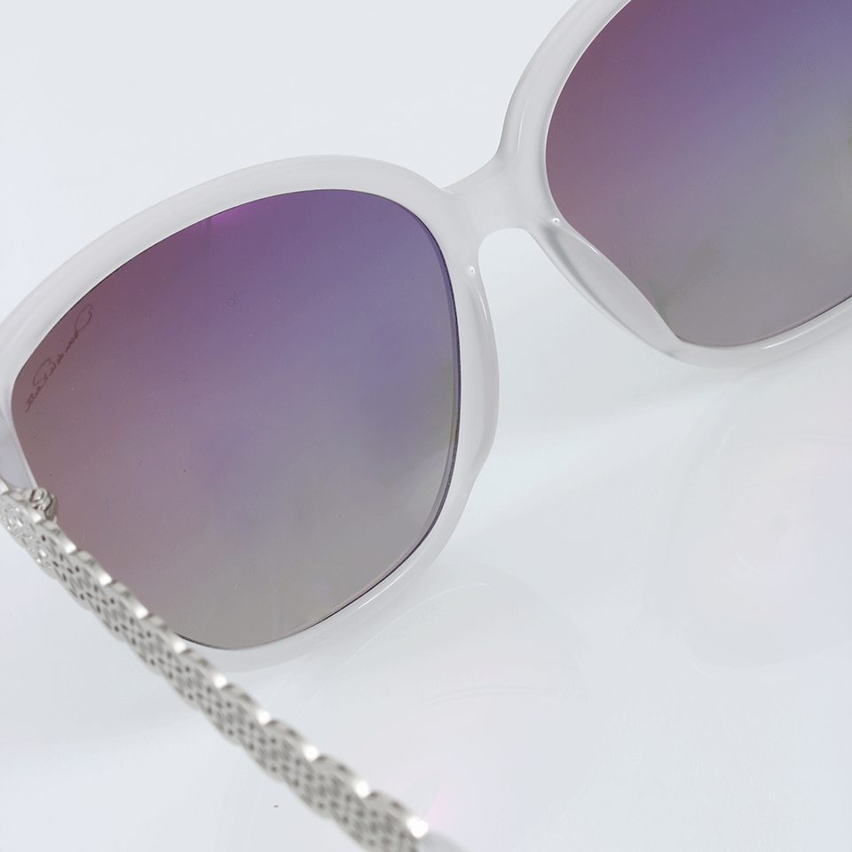 OSCAR DE LA RENTA-Ivory And Silver Sunglasses-IVORY