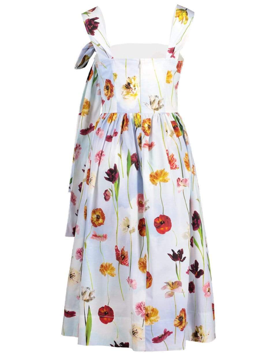 A-Line Floral Bow Dress CLOTHINGDRESSCASUAL OSCAR DE LA RENTA   