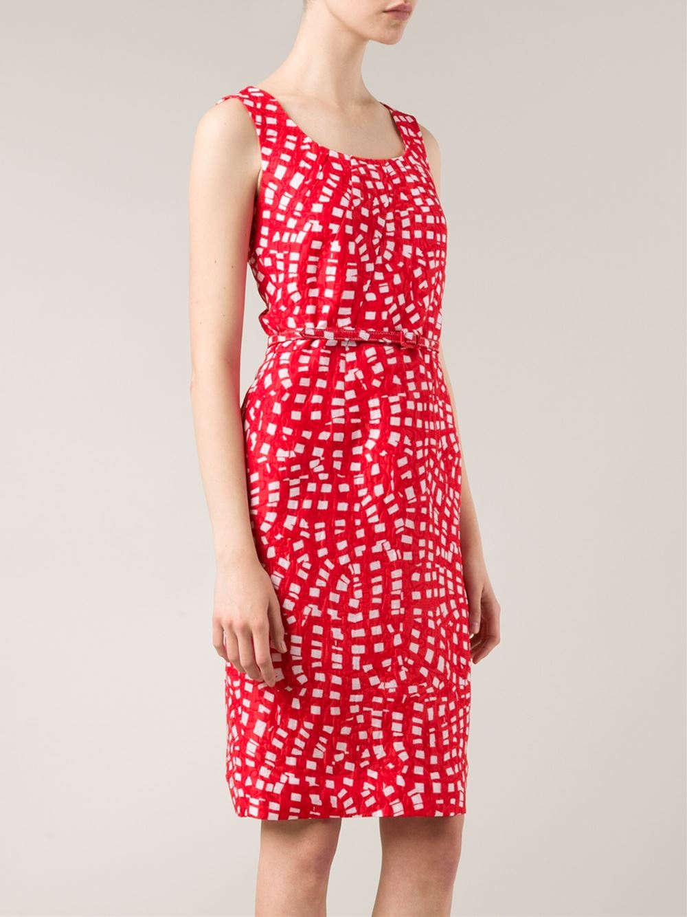 OSCAR DE LA RENTA-Abstract Print Dress-
