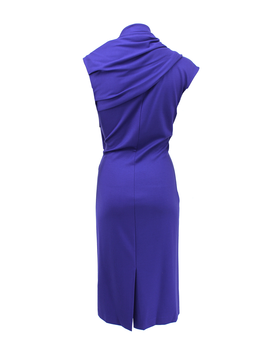 OSCAR DE LA RENTA-Asymmetrical Drape Slim Dress-