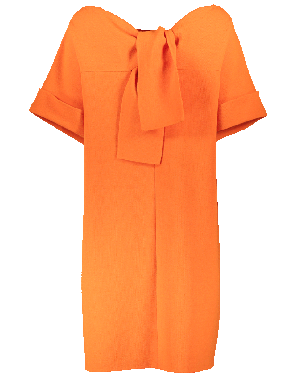OSCAR DE LA RENTA-Bateau Back Tied Neckline Dress-