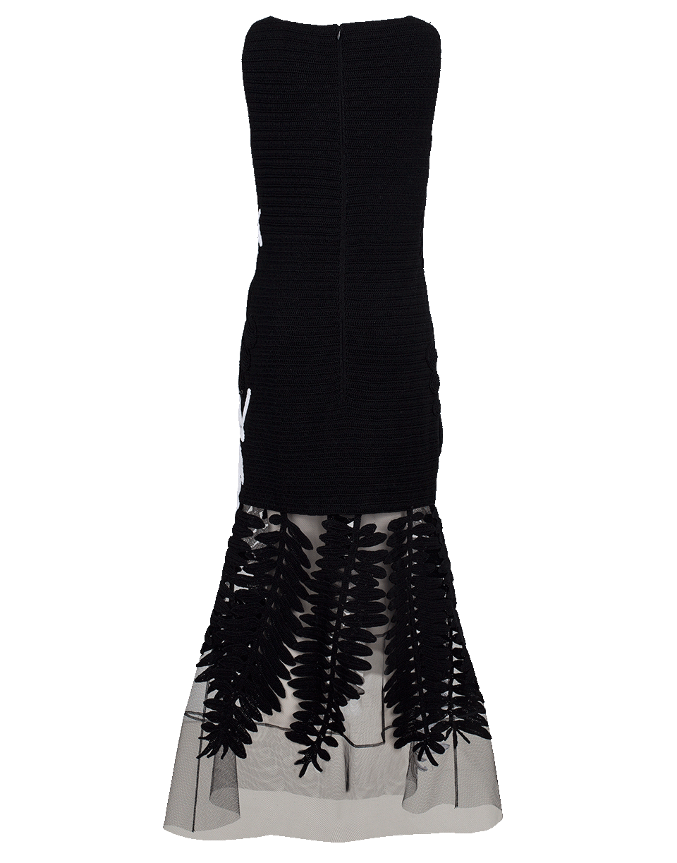 OSCAR DE LA RENTA-Crochet Dress-BLK/WHT
