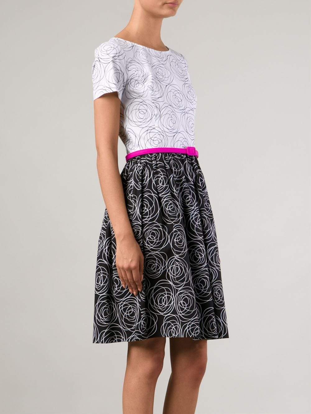 OSCAR DE LA RENTA-Floral Cotton Dress-