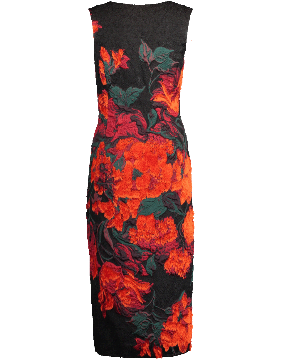 OSCAR DE LA RENTA-Floral Print Cocktail Dress-