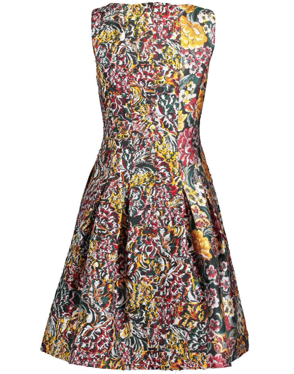 OSCAR DE LA RENTA-Floral Jacquard Midi Dress-JUNIPER